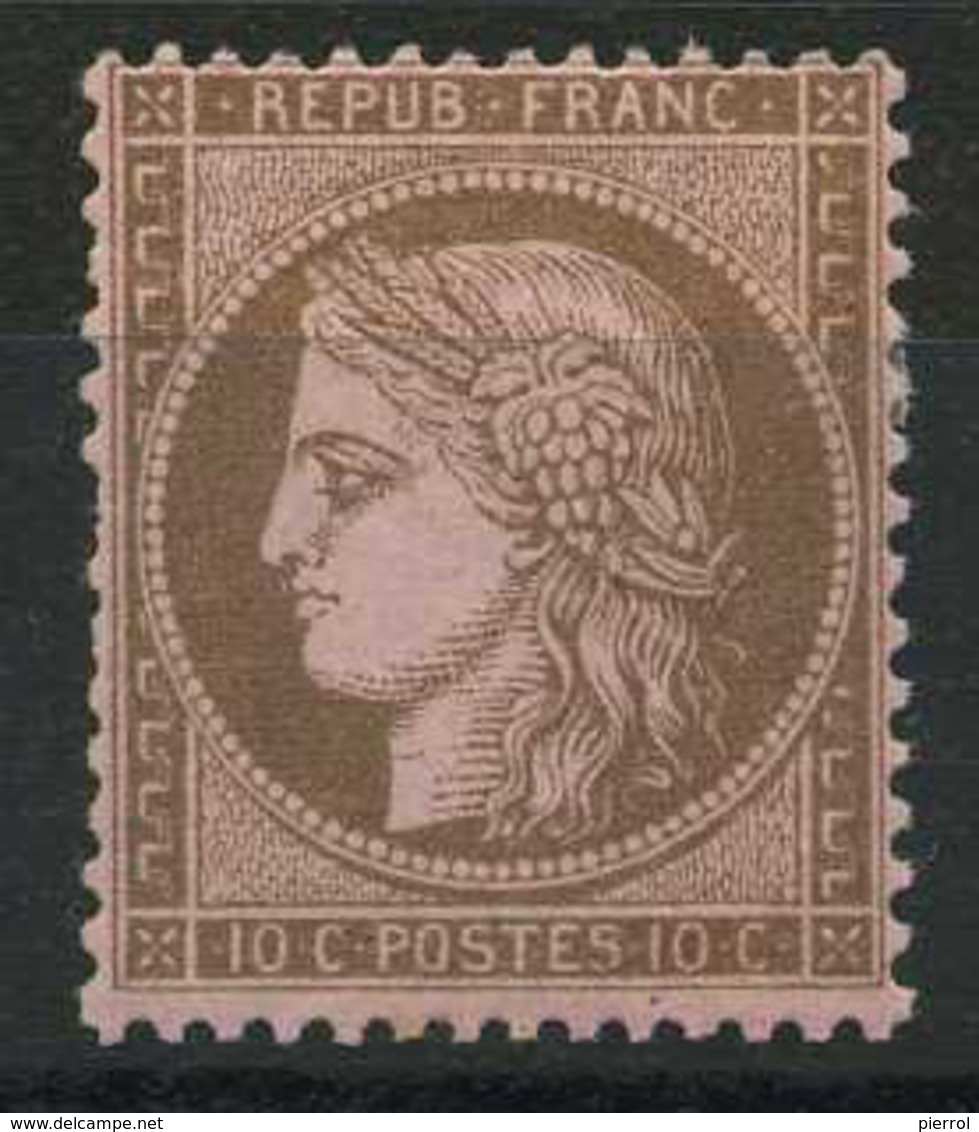 Cérès 10c. Brun Sur Rose, Petits Chiffres, Yvert N°58, Neuf *. - 1871-1875 Ceres