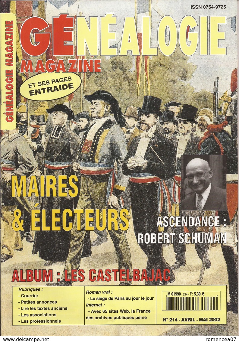 GENEALOGIE MAGAZINE - Maires & Electeurs - Ascendance De Robert Schuman - Album Des Castelbajac,... - PRIX TOP ! - Other & Unclassified