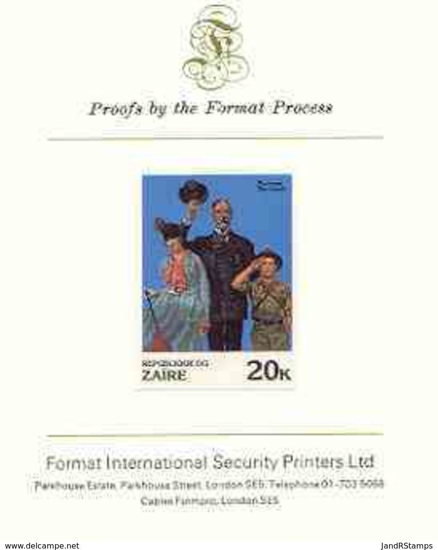 31031 Zaire 1981 (Arts) Couple With Boy Scout By Norman Rockwell 20k Imperf Proof Mounted On Format Proof Card - Unused Stamps