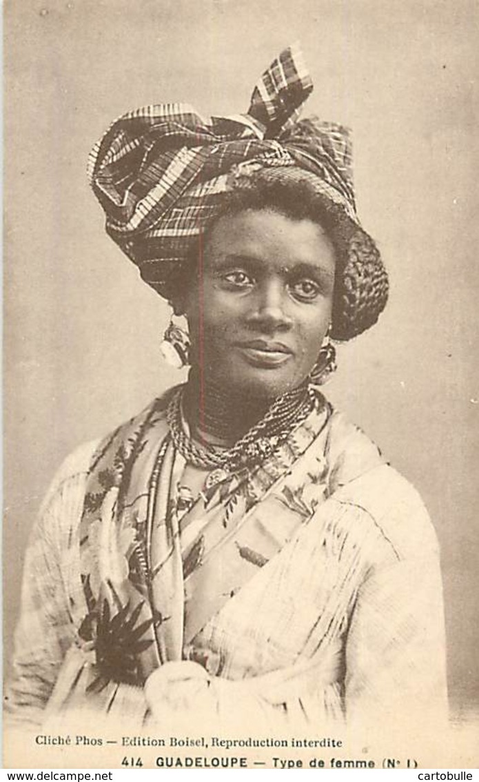 A 18 - 456 - GUADELOUPE - TYPE DE FEMME N.1 - COURS NOLIVOS  - BOISEL ED. - 414 - FOLKLORE - - Autres & Non Classés