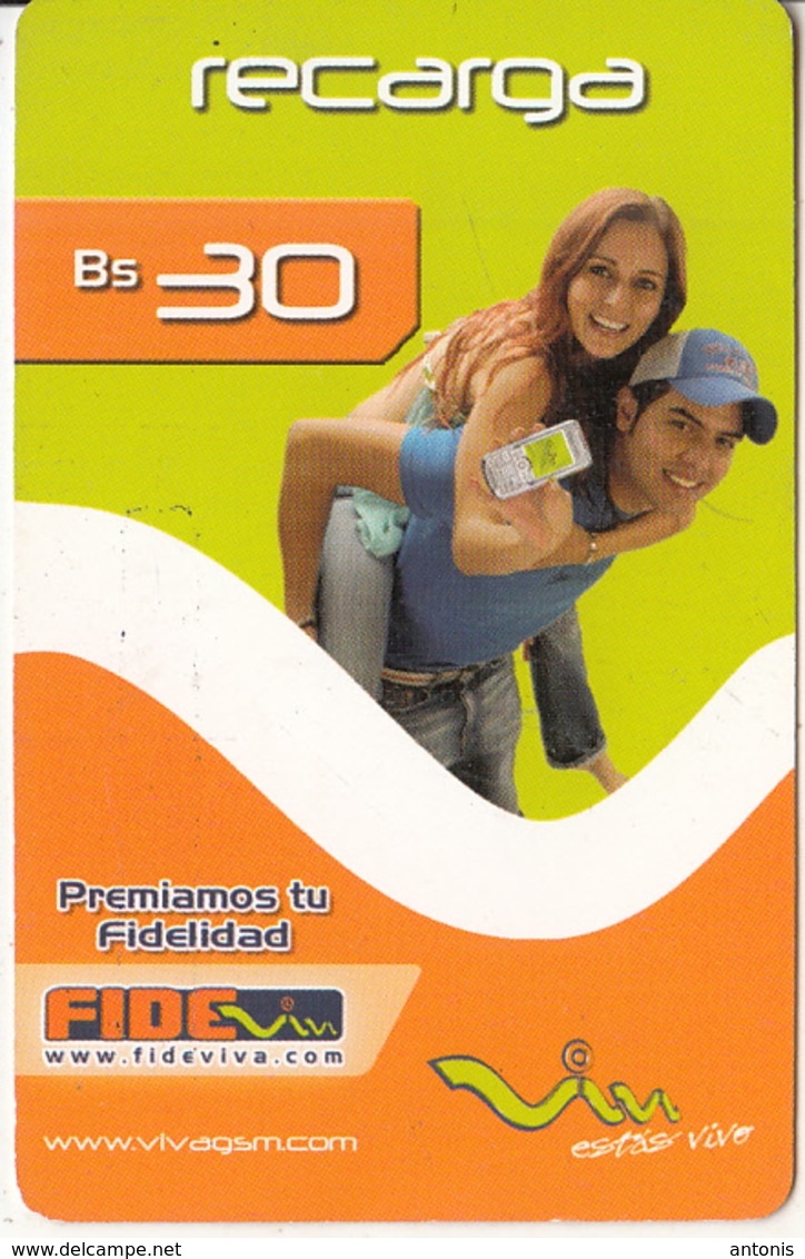 BOLIVIA - Couple With Phone, Viva Prepaid Card Bs 30, 04/08, Exp.date 30/12/08, Used - Bolivia