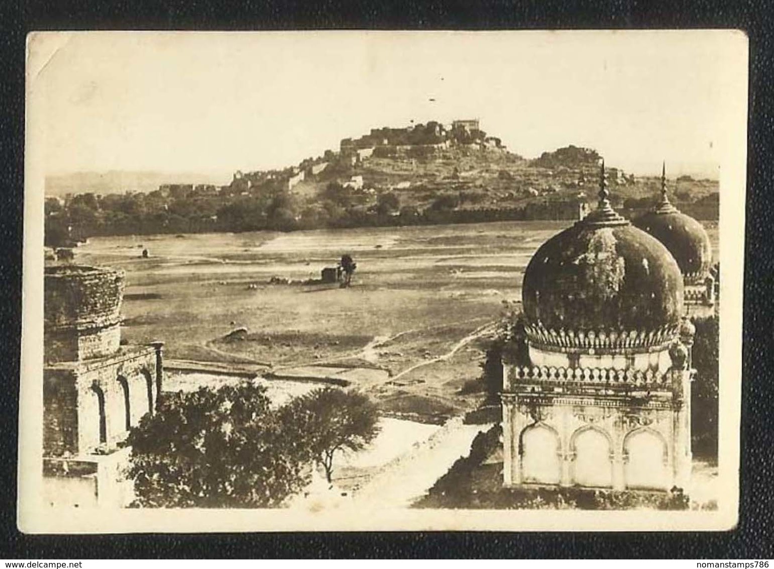 India Golconda Fort Black & White Photography Picture Photo Card Size 8 1/2 X 6 Cm - India