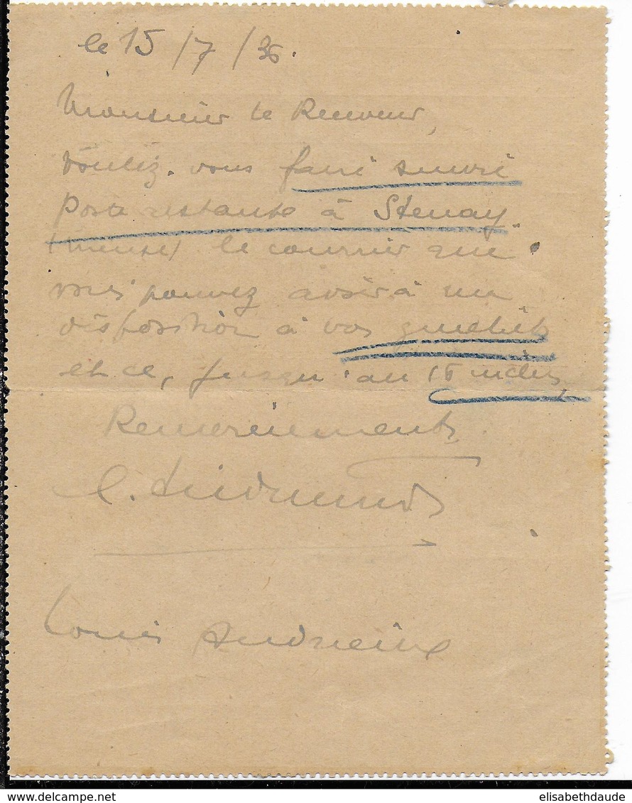 1936 - PAIX - CARTE-LETTRE ENTIER De EPERNAY (MARNE) => RECEVEUR DES POSTES BUREAU CENTRAL à PARIS - Letter Cards