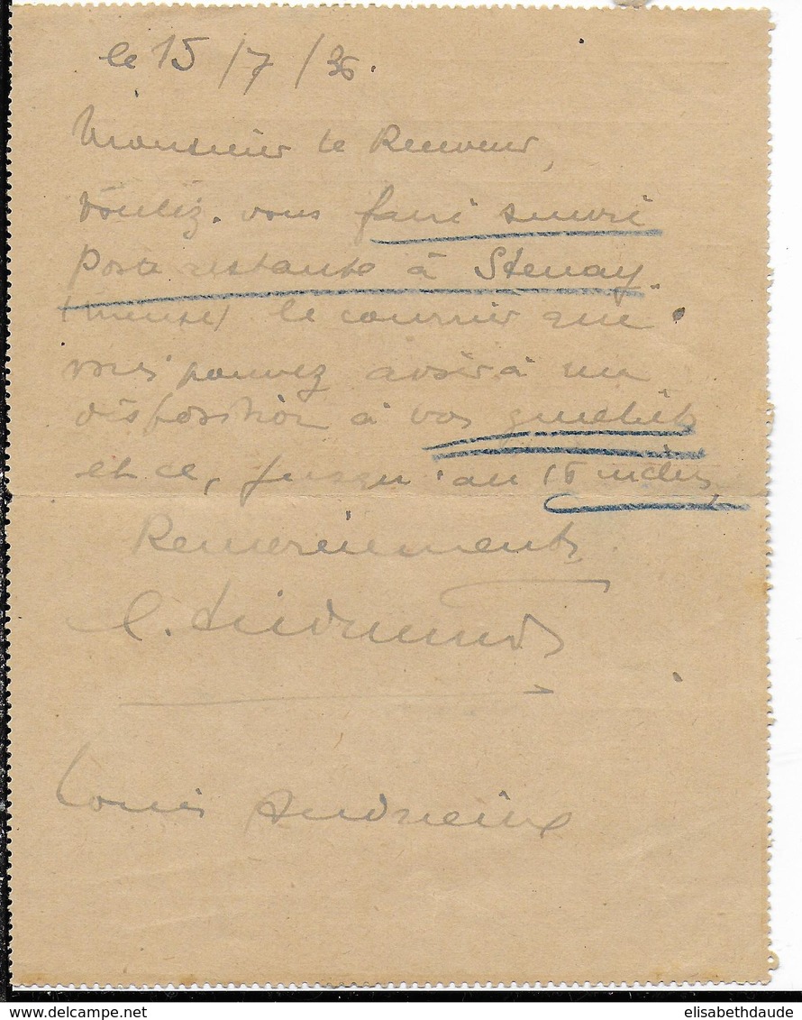 1936 - PAIX - CARTE-LETTRE ENTIER De EPERNAY (MARNE) => RECEVEUR DES POSTES BUREAU CENTRAL à PARIS - Kaartbrieven