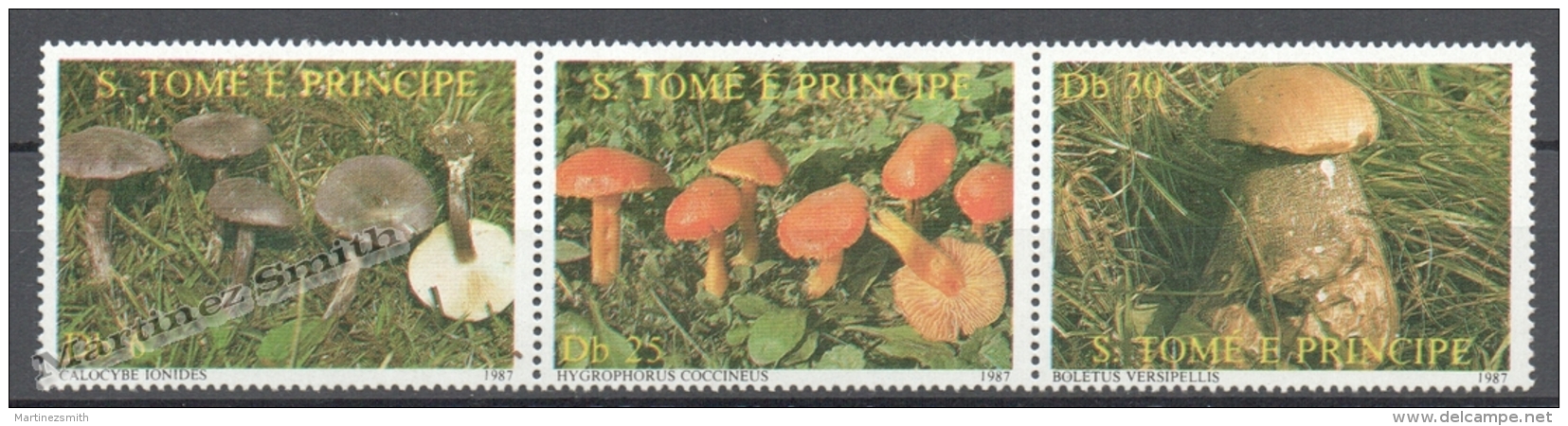 Saint Thomas - Santo Tome E Principe 1987 Yvert 887-89, Mushrooms - MNH - Sao Tome And Principe