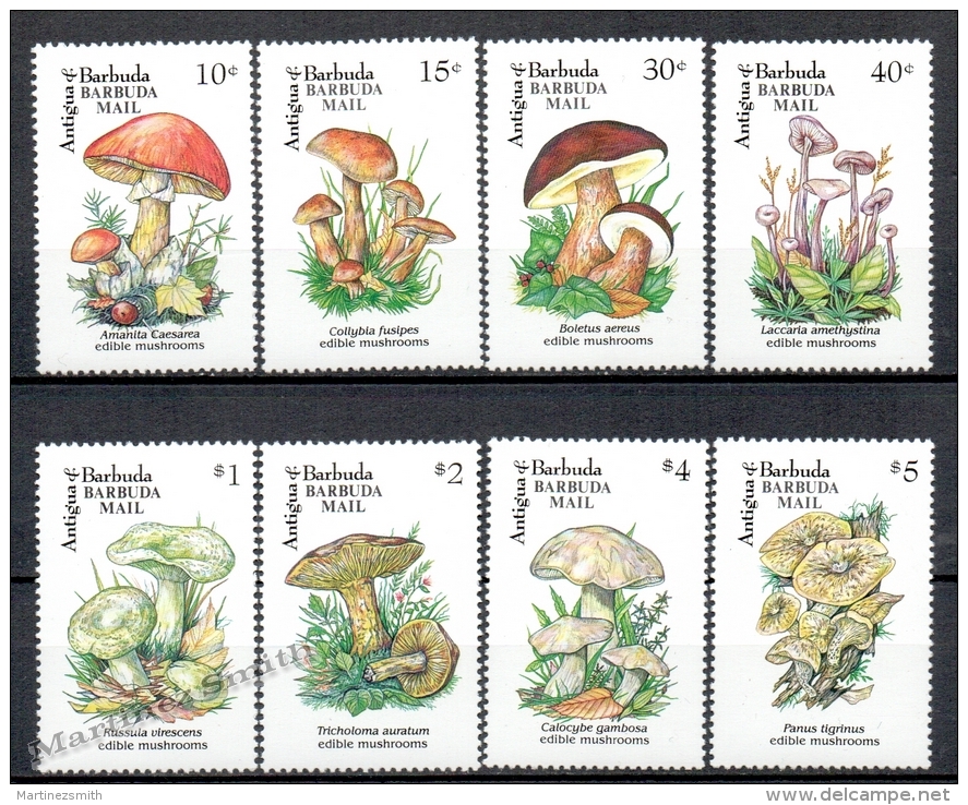 Barbuda Mail 1992 Yvert 1258-65 Mushrooms - MNH - Antigua And Barbuda (1981-...)