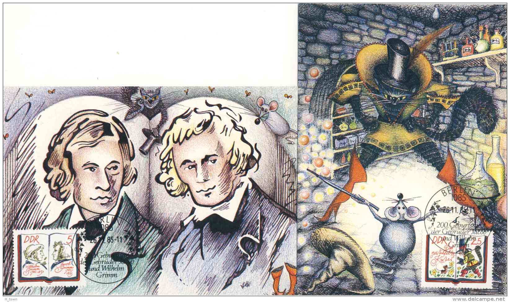 7188  Frères Grimm, Conte Le Chat Botté -  Brothers Grimm Fairy Tales, Puss In Boots, Cat: 2 Maximum Cards - Domestic Cats