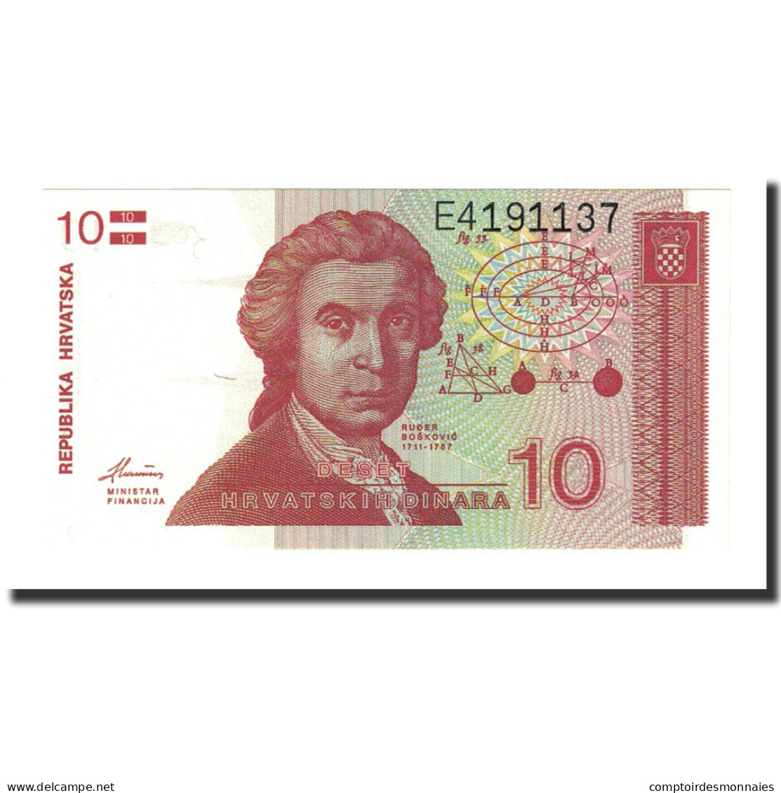 Billet, Croatie, 10 Dinara, 1991-10-08, KM:18a, NEUF - Croatie