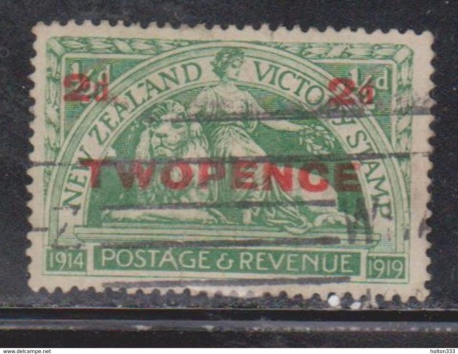 NEW ZEALAND Scott # 174 Used - Victory Issue Surcharged With New Value - Used Stamps