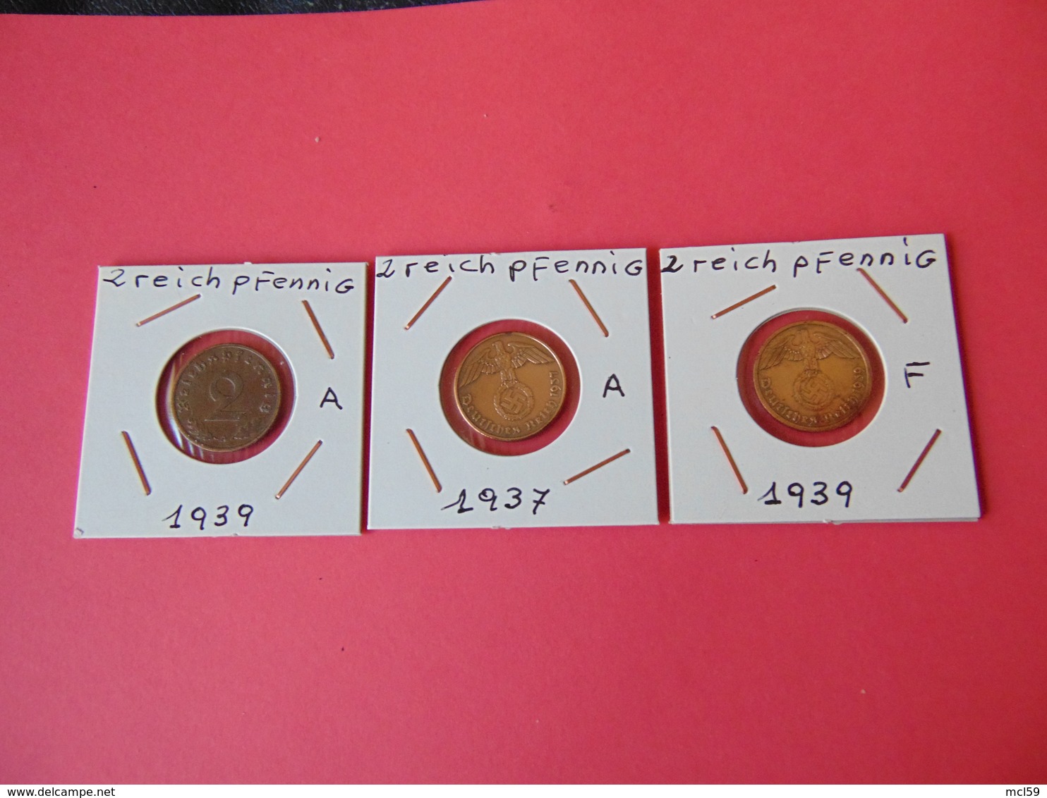 3 Monedas Diferentes De 2 Reichpfennig - 2 Reichspfennig