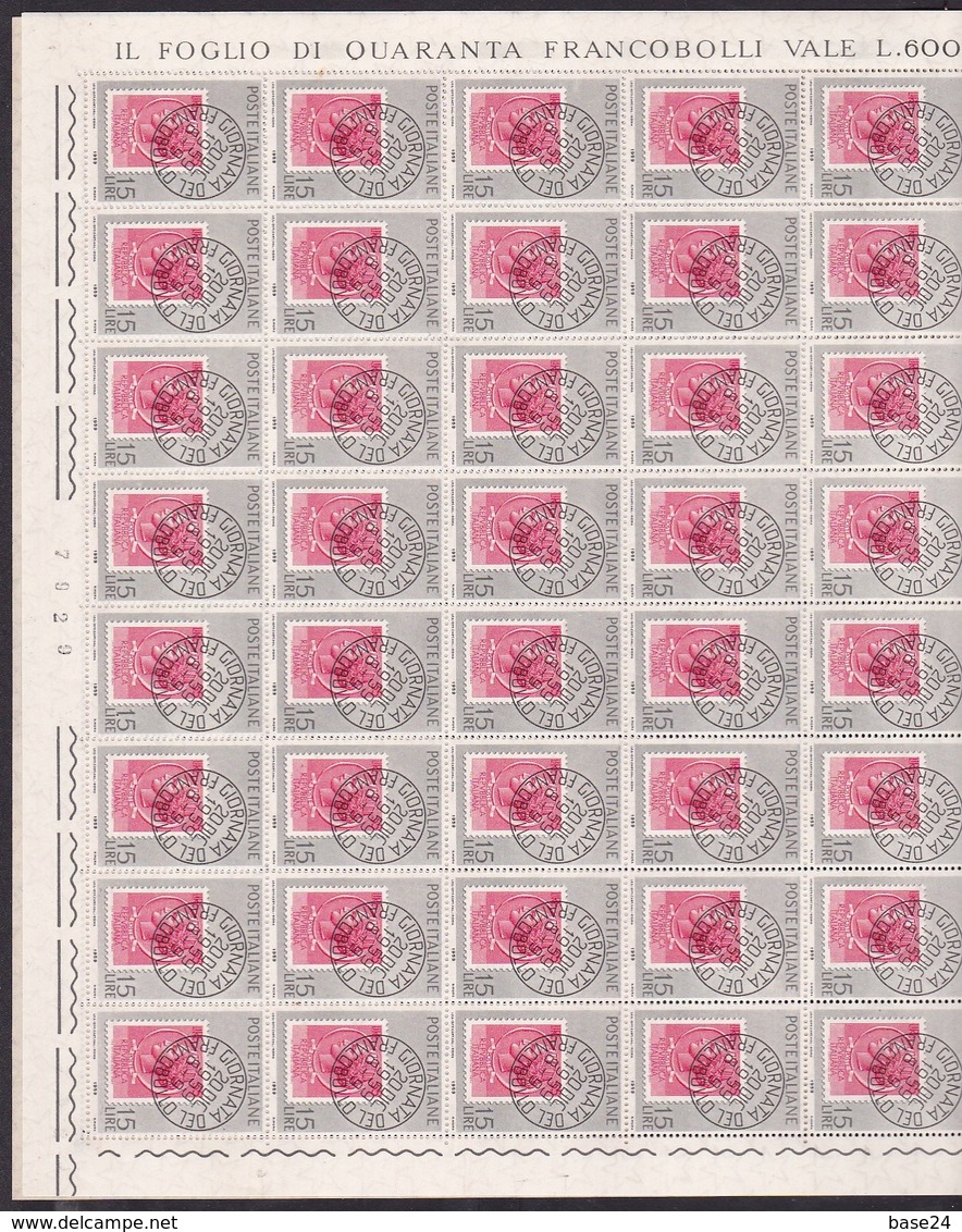 1959 Italia Repubblica GIORNATA DEL FRANCOBOLLO 80 Valori In Doppio Foglio Di 40 MNH** Double Sheet - Ganze Bögen