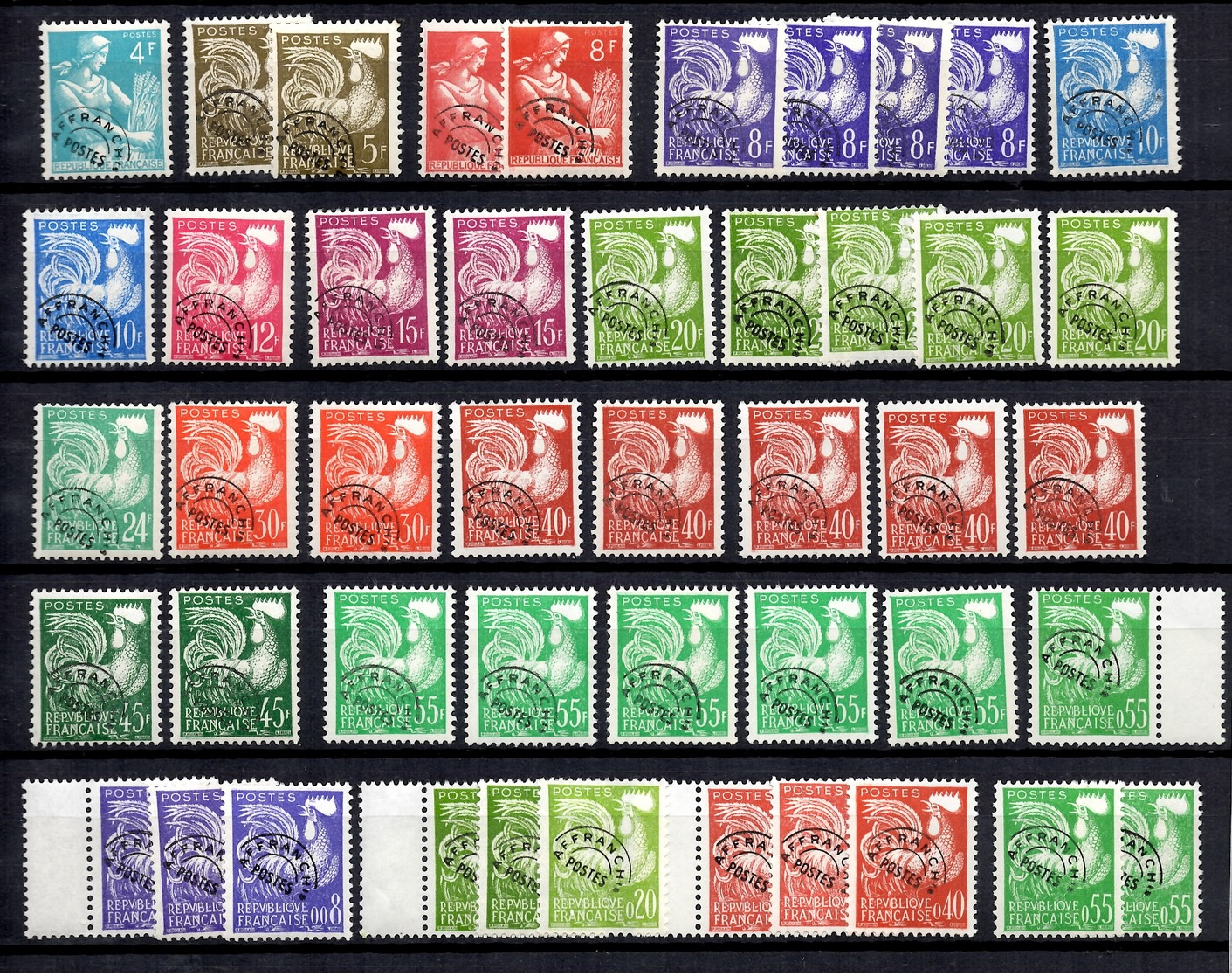 France Préoblitérés Type Coq 1953/1960 Neufs ** MNH. TB. A Saisir! - 1953-1960