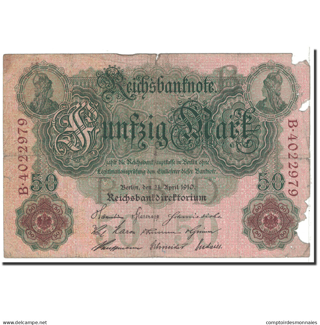 Billet, Allemagne, 50 Mark, 1910, 1910-04-21, KM:41, B - 50 Mark