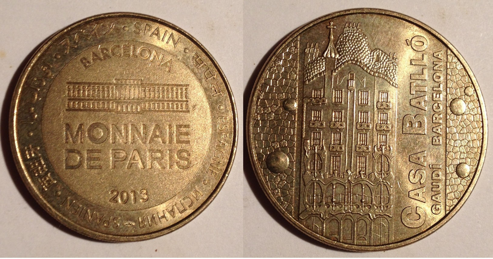 TOKEN JETON GETTONE MEDAGLIA  FRANCIA SPAGNA BARCELONA MONNAIE DE PARIS 2013 - Monetari / Di Necessità