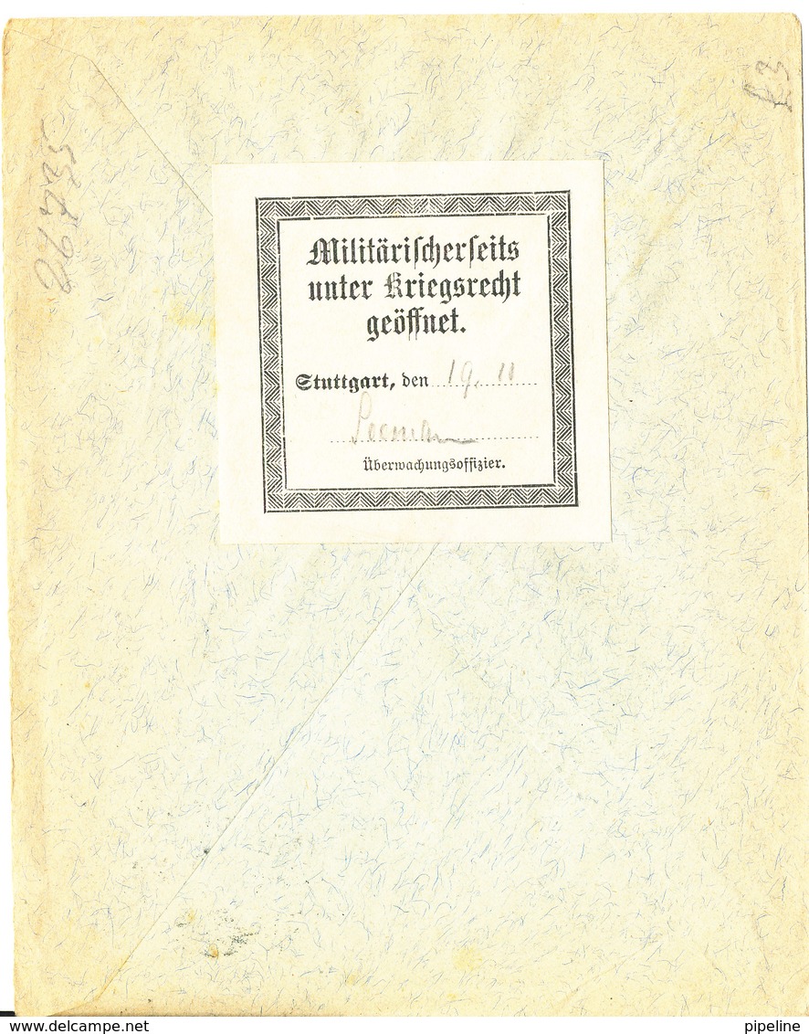 Switzerland Cover Sent To Germany Militärischerseits Unter Kriegsrecht Geöffnet Stuttgart 19-11-1917 - Covers & Documents