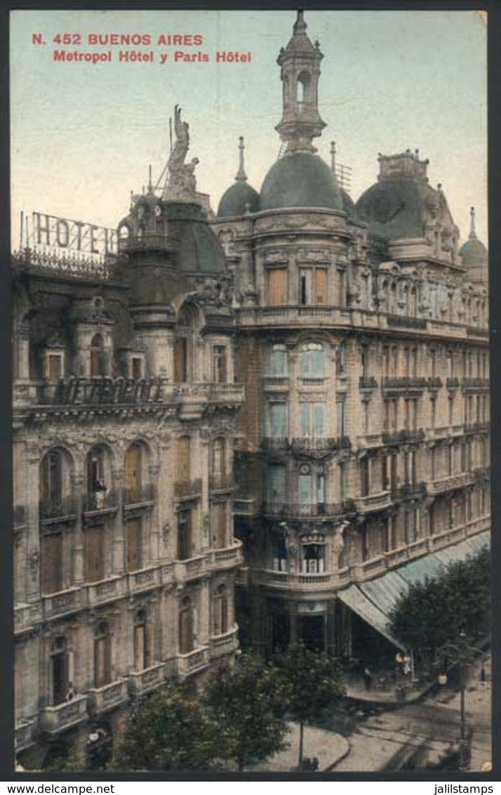 110 ARGENTINA: BUENOS AIRES: Metropol And Paris Hotels, Ed. Z.Fumagalli, Used Circa 1910, - Argentina