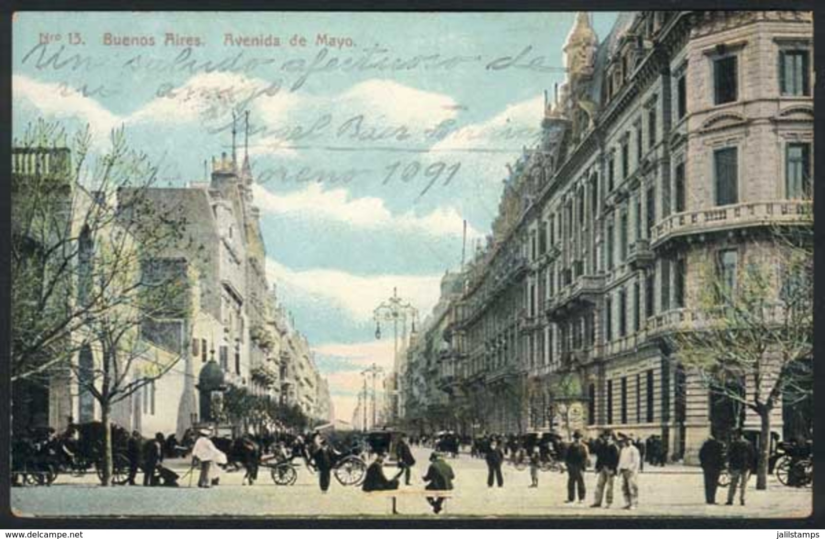 154 ARGENTINA: BUENOS AIRES: Mayo Avenue, Ed. Z.Fumagalli, Franked With 5c. Liberty Seate - Argentine