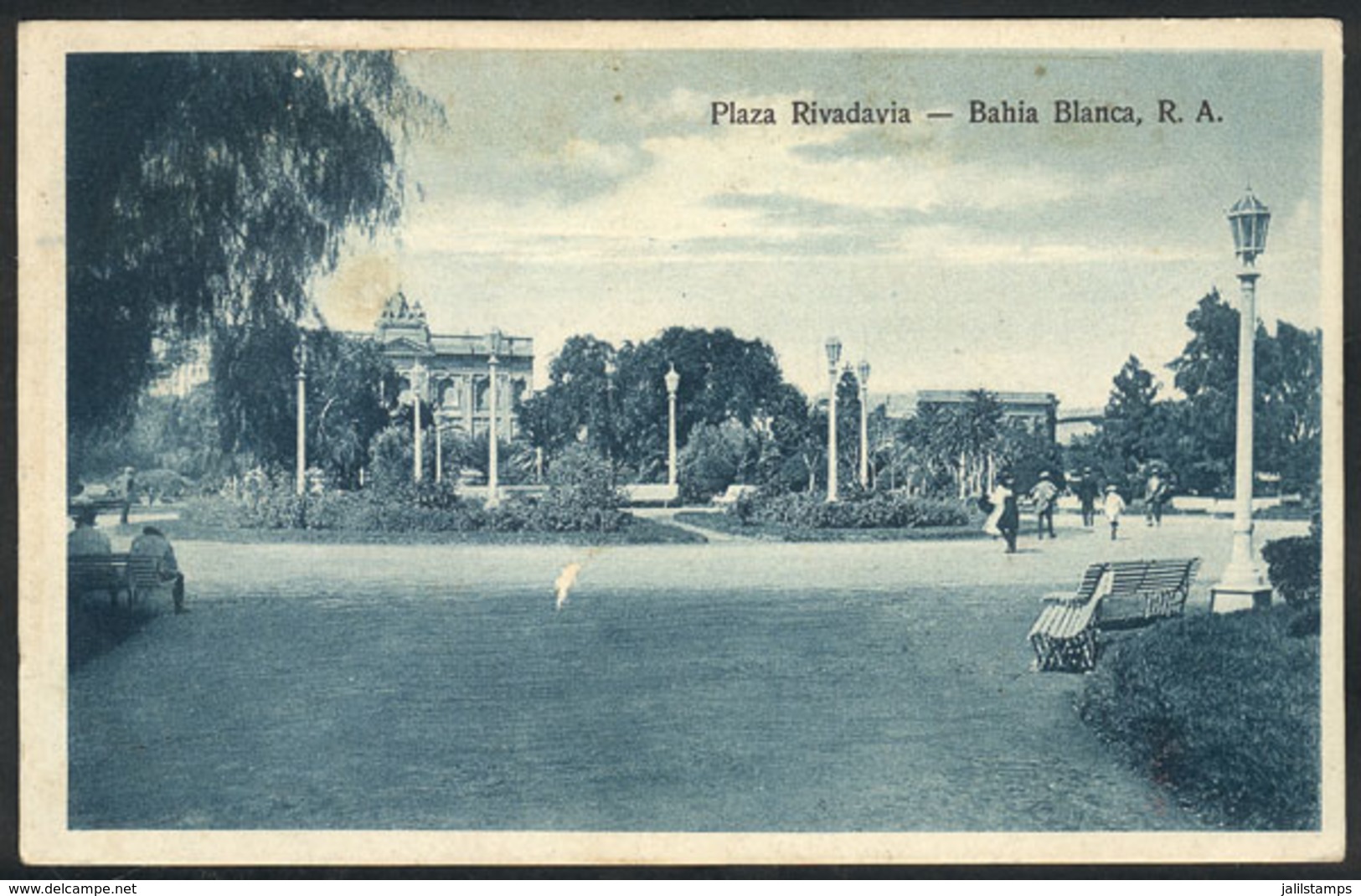 160 ARGENTINA: BAHIA BLANCA: Rivadavia Square, Ed. Eladio Bautista, With Small Thin And L - Argentina