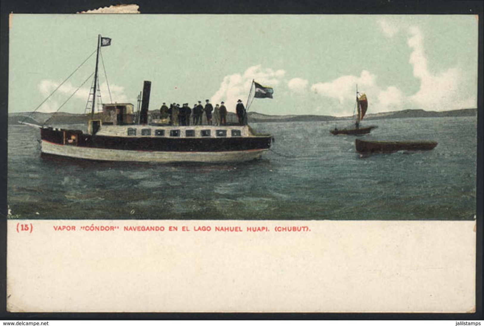 171 ARGENTINA: Steamer Sailing The Nahuel Huapi Lake, Ed. Pedrocchi, Series "the Argentin - Argentina