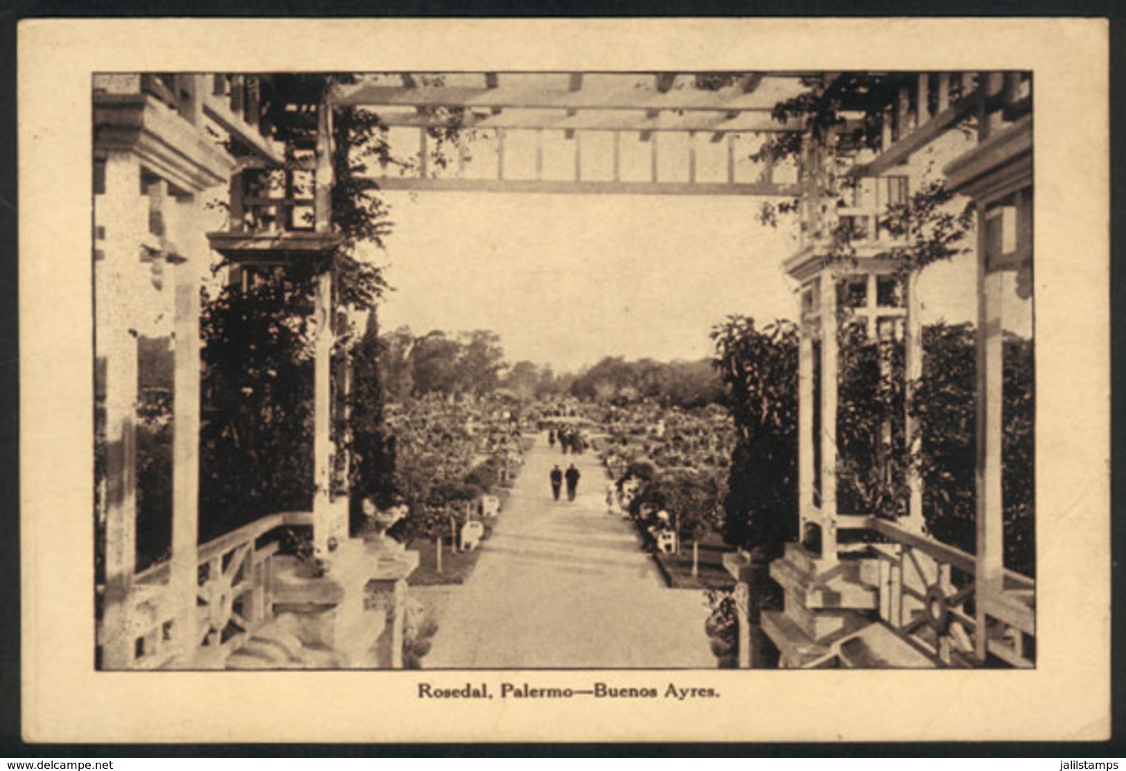 181 ARGENTINA: BUENOS AIRES: Rose Gardens, With Advertising For "Lamport & Holt Line" On - Argentina