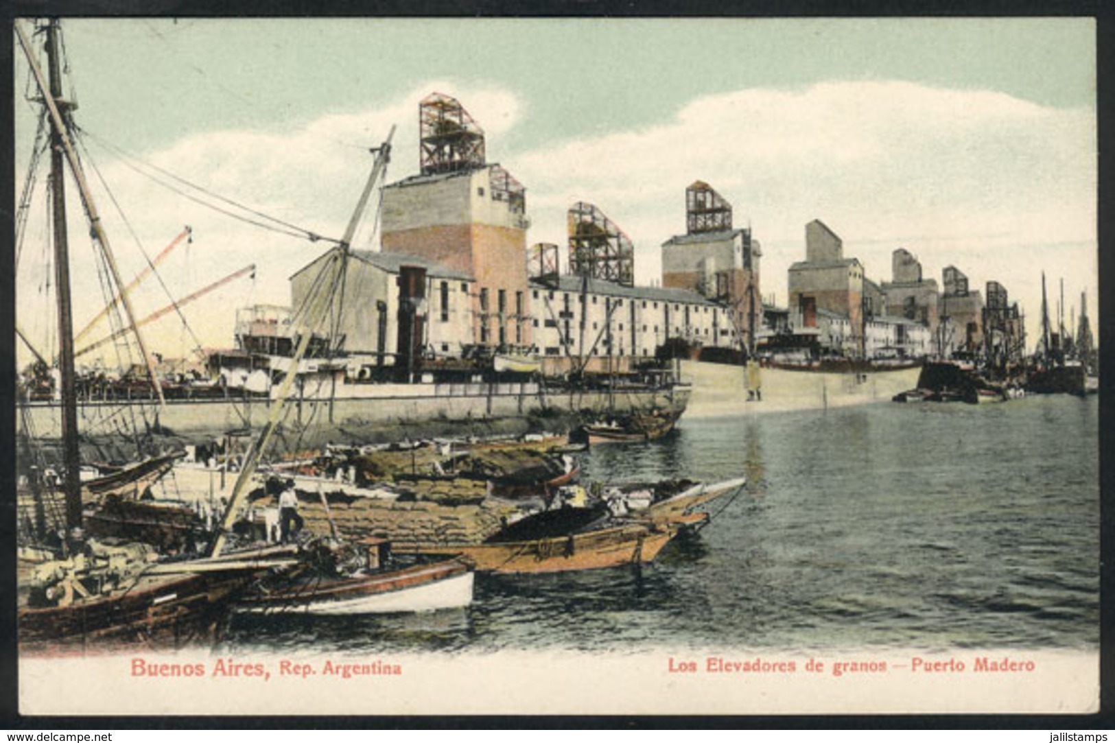 188 ARGENTINA: BUENOS AIRES: Grain Elevators In Puerto Madero, Boats, Ed. Rosauer, Unused - Argentinien
