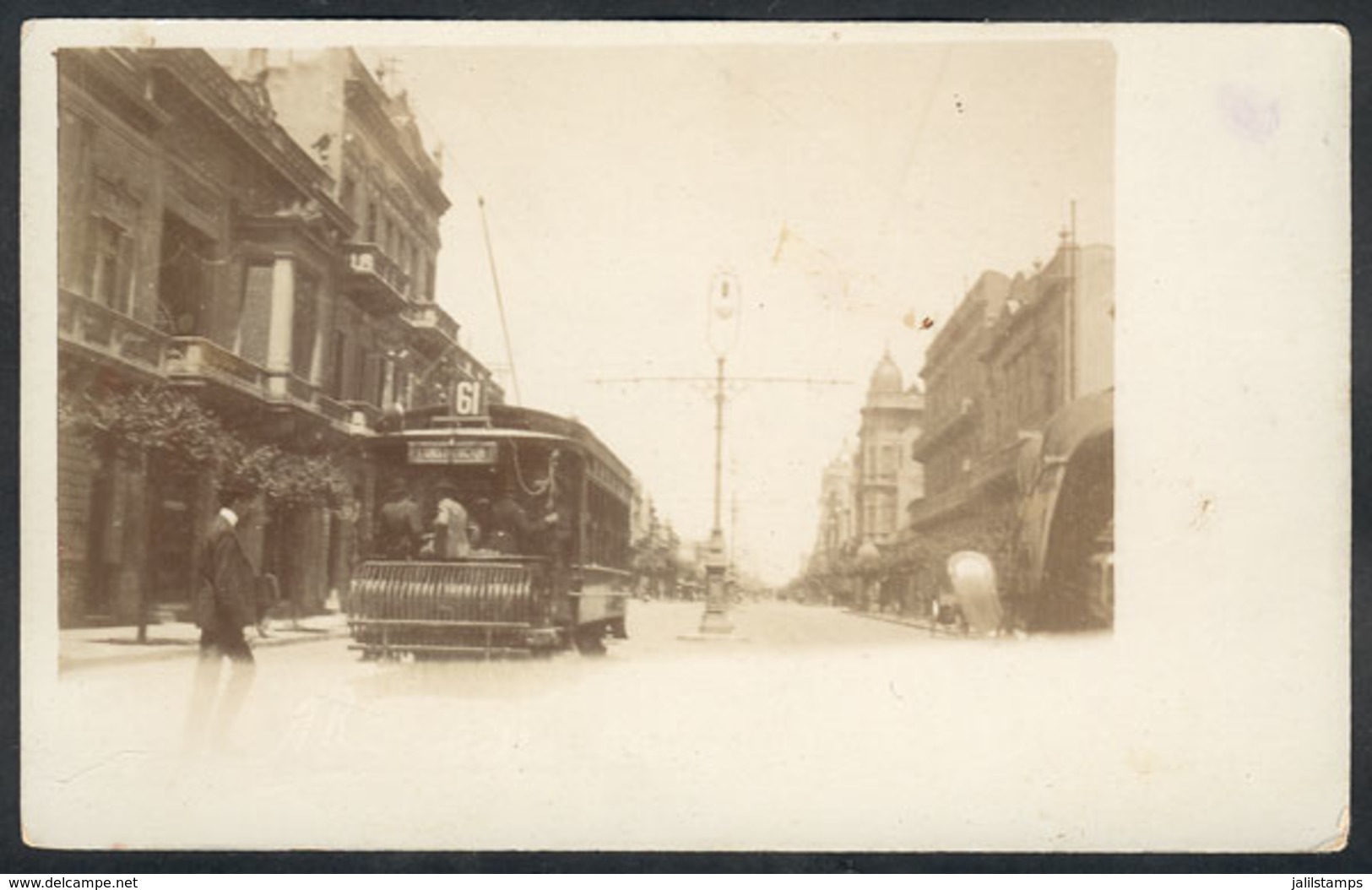 192 ARGENTINA: BUENOS AIRES: Old Real Photo PC With View Of A Tramway, Unused, VF Quality - Argentine