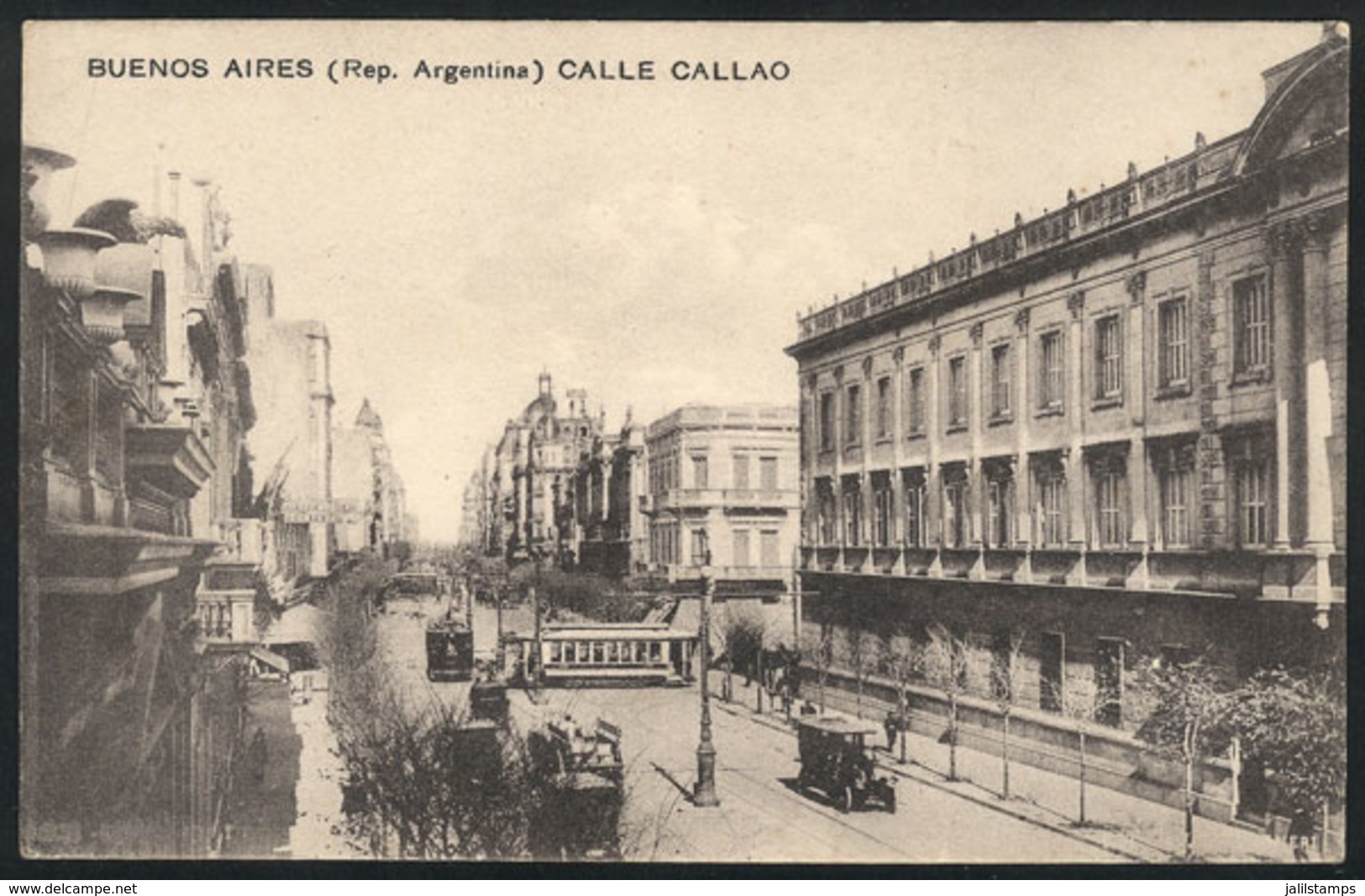 194 ARGENTINA: BUENOS AIRES: Callao Street, Cars And Tram, Unused, VF Quality - Argentine