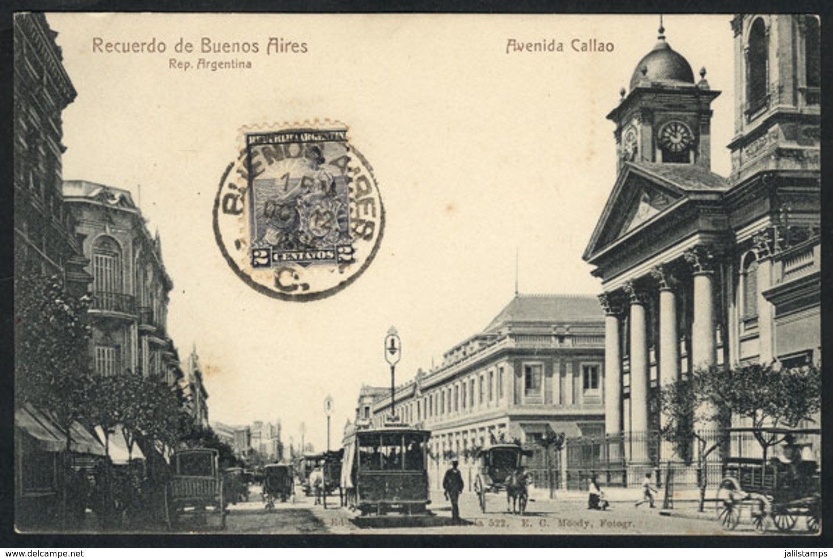 199 ARGENTINA: BUENOS AIRES: Callao Avenue, TRAM, Ed. Peuser, Used In 1904, VF Quality - Argentinien