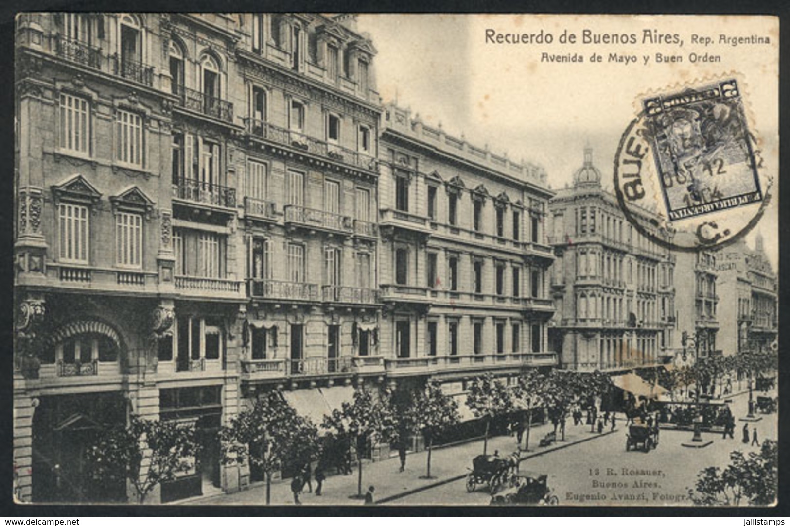 202 ARGENTINA: BUENOS AIRES: Mayo Avenue And Buen Orden Street, Ed. Rosauer, Used In 1904 - Argentina
