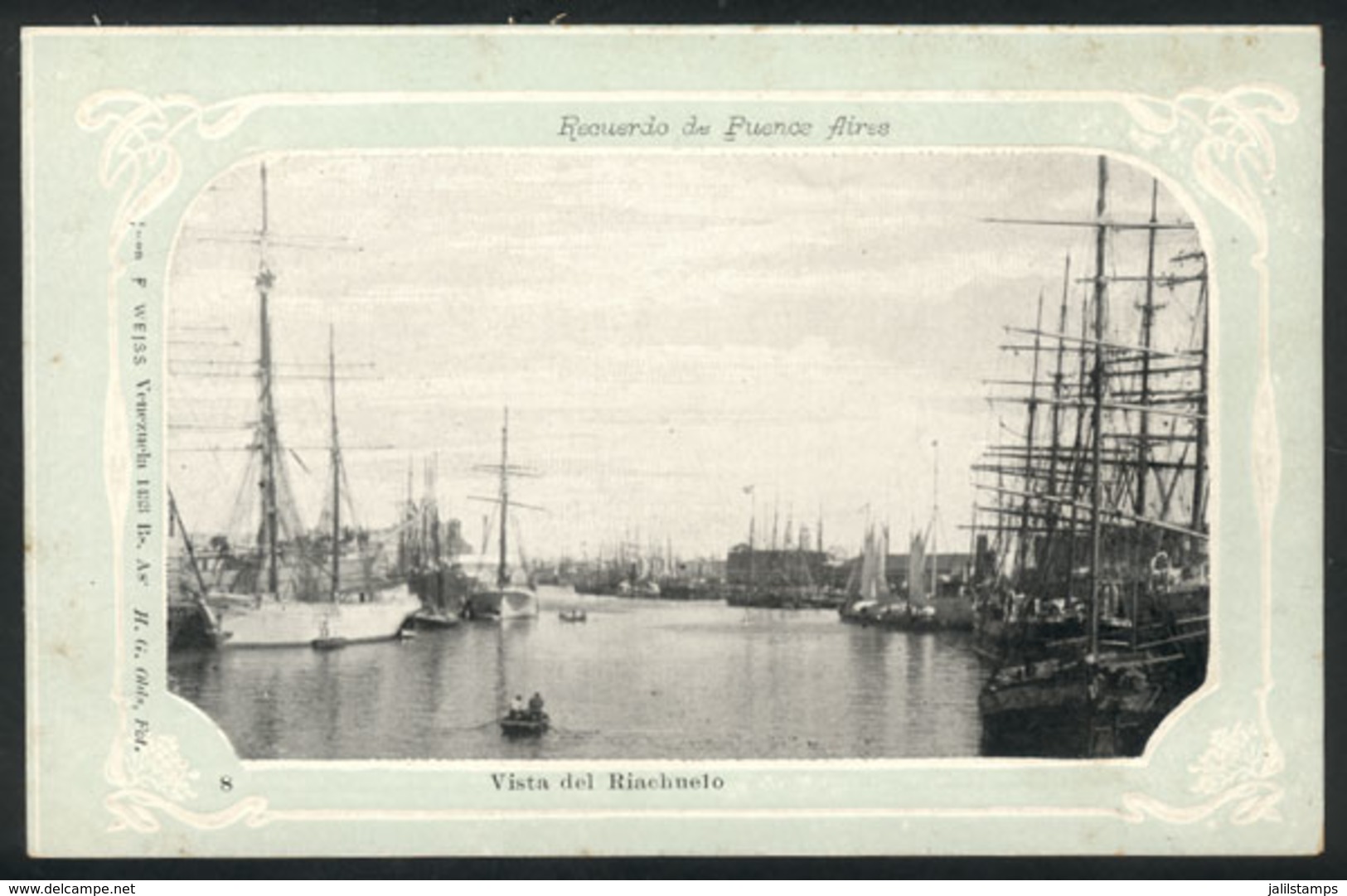 235 ARGENTINA: BUENOS AIRES: Riachuelo, Ships, Boats, Ed. Weiss, Unused And VF - Argentina