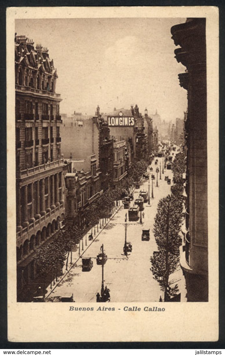 245 ARGENTINA: BUENOS AIRES: Callao Street, Trams, Ed. Bourquin, Unused, VF Quality - Argentina