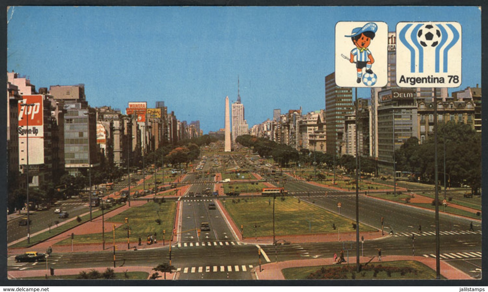 250 ARGENTINA: BUENOS AIRES: 9 De Julio Avenue, Argentina 78 Football World Cup, Used, VF - Argentine