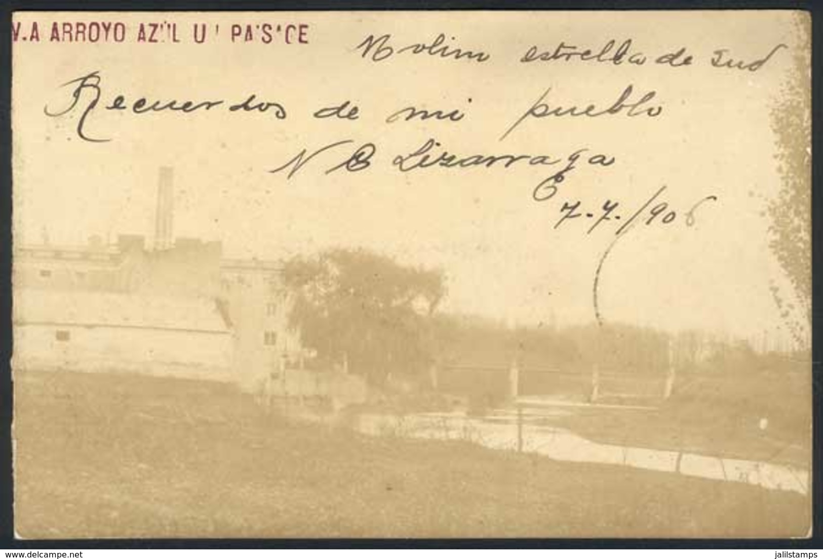 265 ARGENTINA: AZUL: Mill "Estrella Del Sud", Azul Stream, Rare Photographic PC, Used In - Argentine