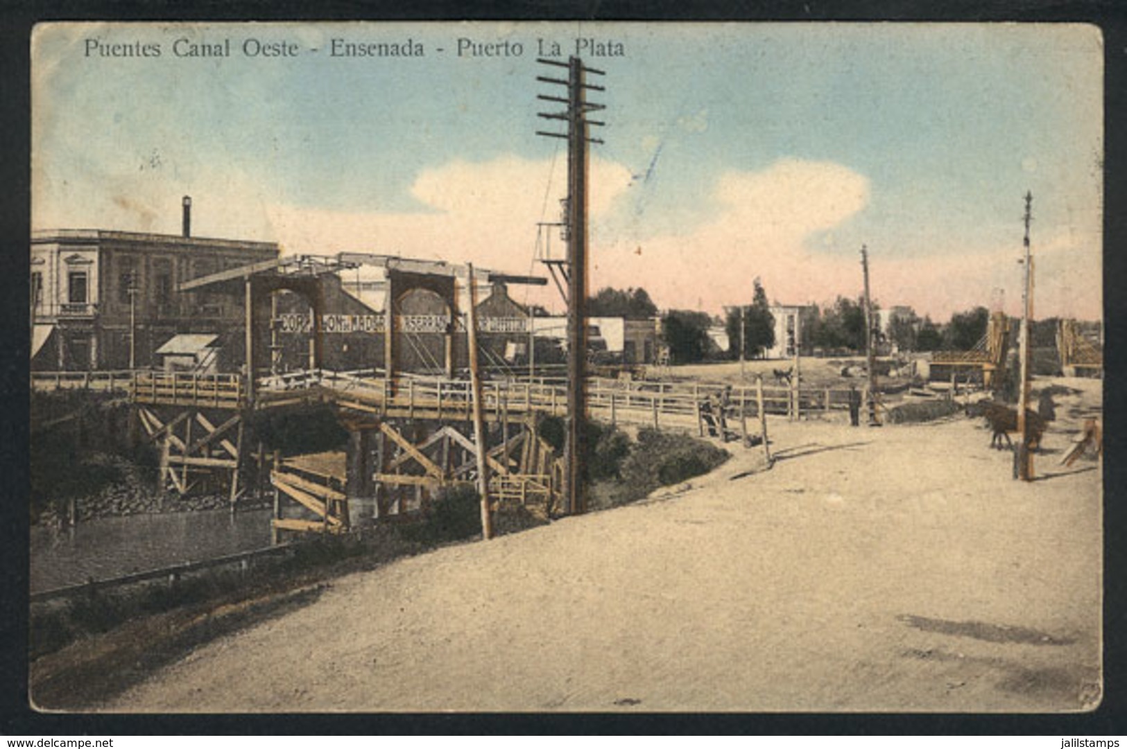 281 ARGENTINA: ENSENADA: Bridges Canal Oeste, Ed. Vda. De Beneforti, Used In 1912, VF Qua - Argentine