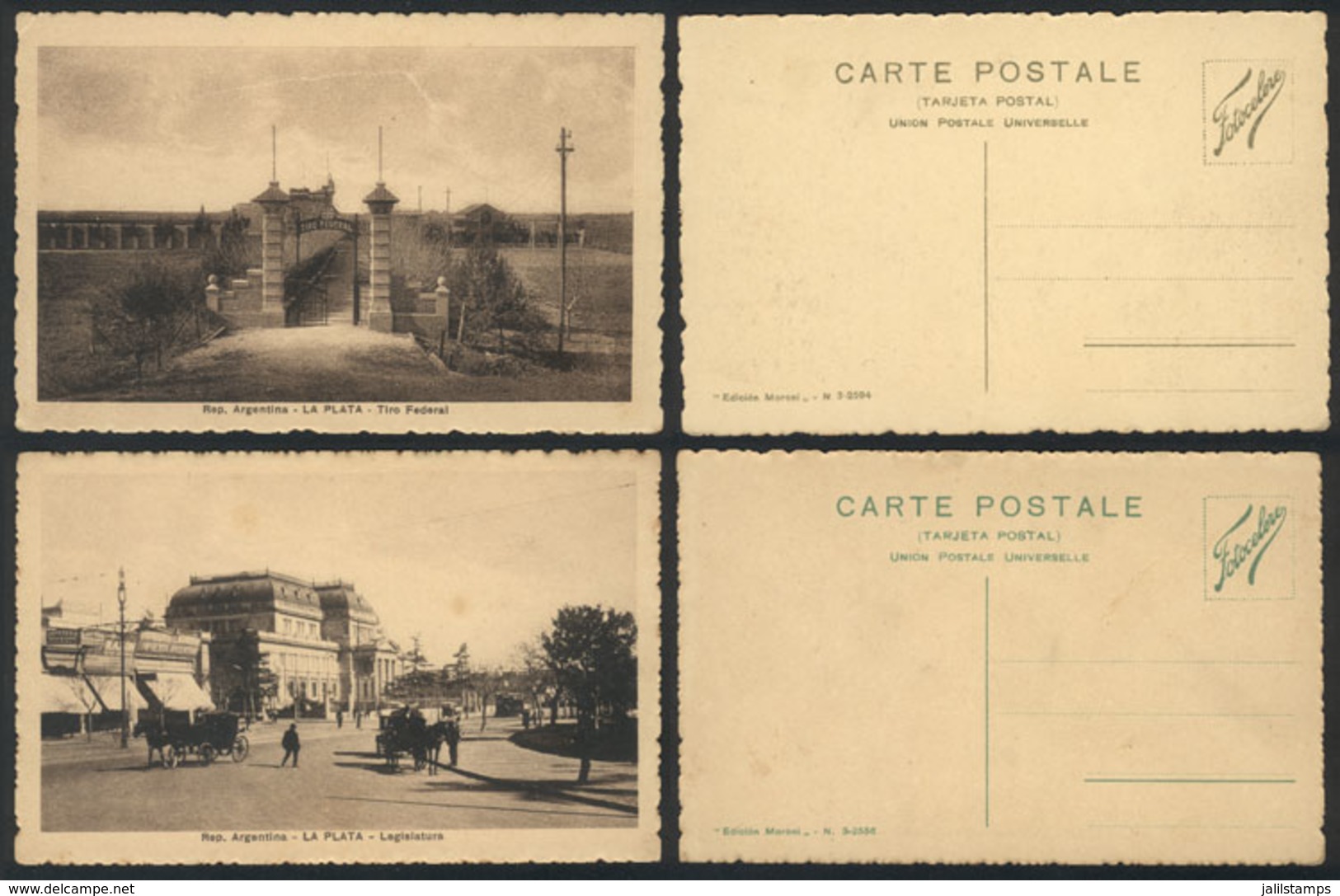 286 ARGENTINA: LA PLATA: 7 Old Postcards With Good Views Of The City, Ed. Moroni, Unused - Argentine