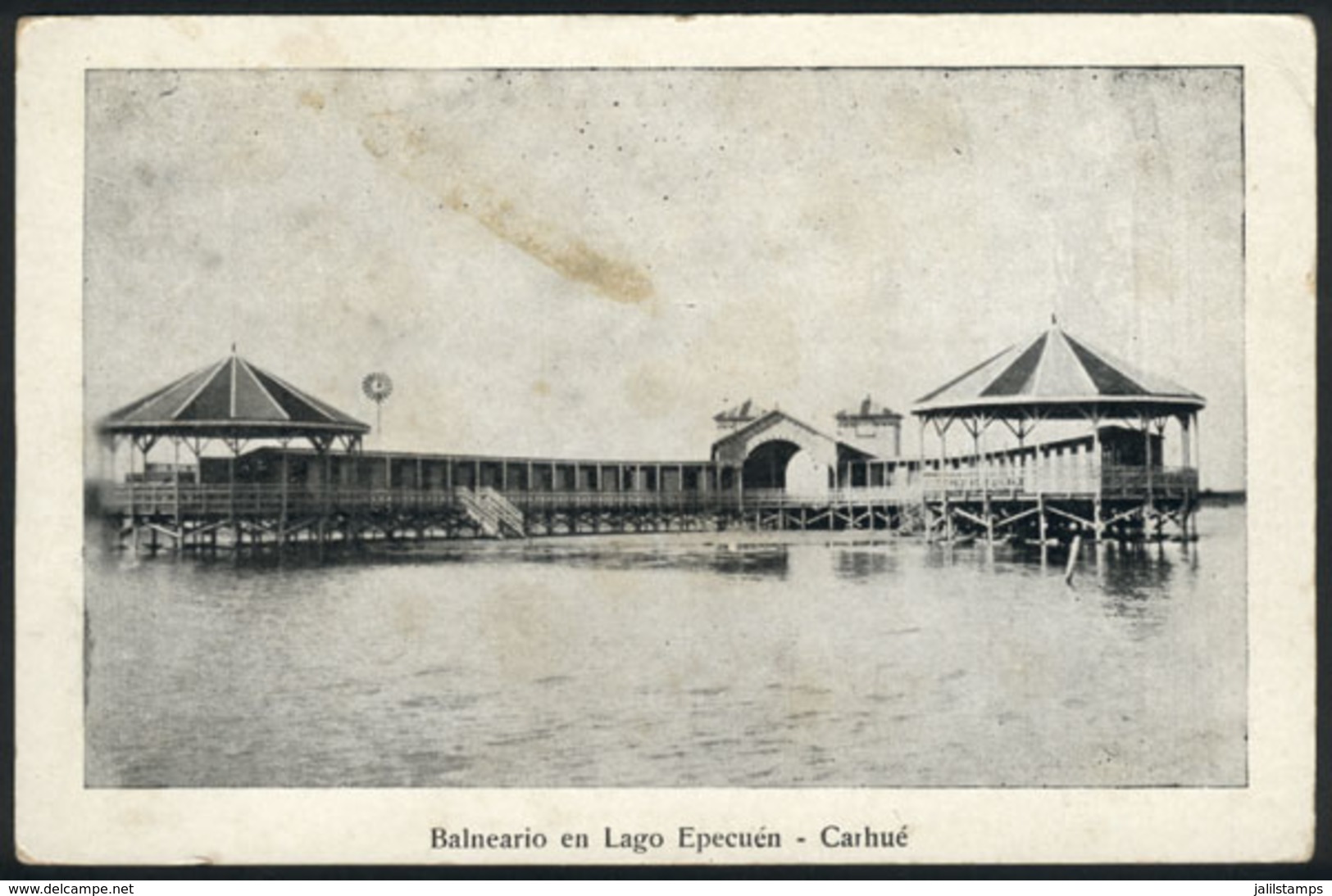 295 ARGENTINA: CARHUÉ: Epecuén Lake, Pier, Ed. Casa Sagasti, Old Card Of Fine Quality. - Argentine