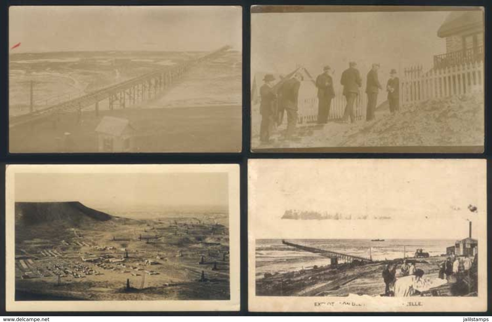 303 ARGENTINA: COMODORO RIVADAVIA (Chubut): Oil/petroleum, 4 Rare Postcards Showing Field - Argentine