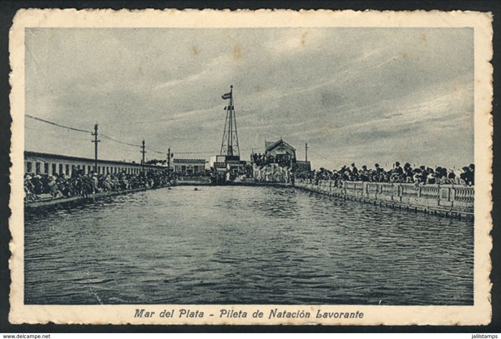 346 ARGENTINA: MAR DEL PLATA: Swimming Pool Lavorante, Ed. Virgilio Pipino, Used In 1923, - Argentina