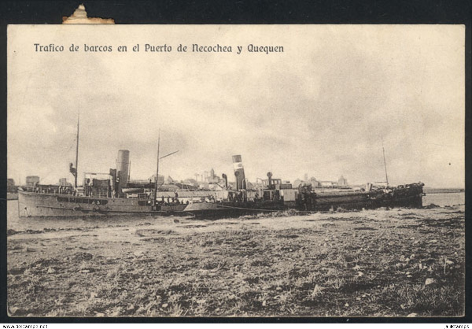 363 ARGENTINA: Ships At The Port Of Necochea And Quequén, Ed. Fiorentino, Used In 1923, V - Argentine