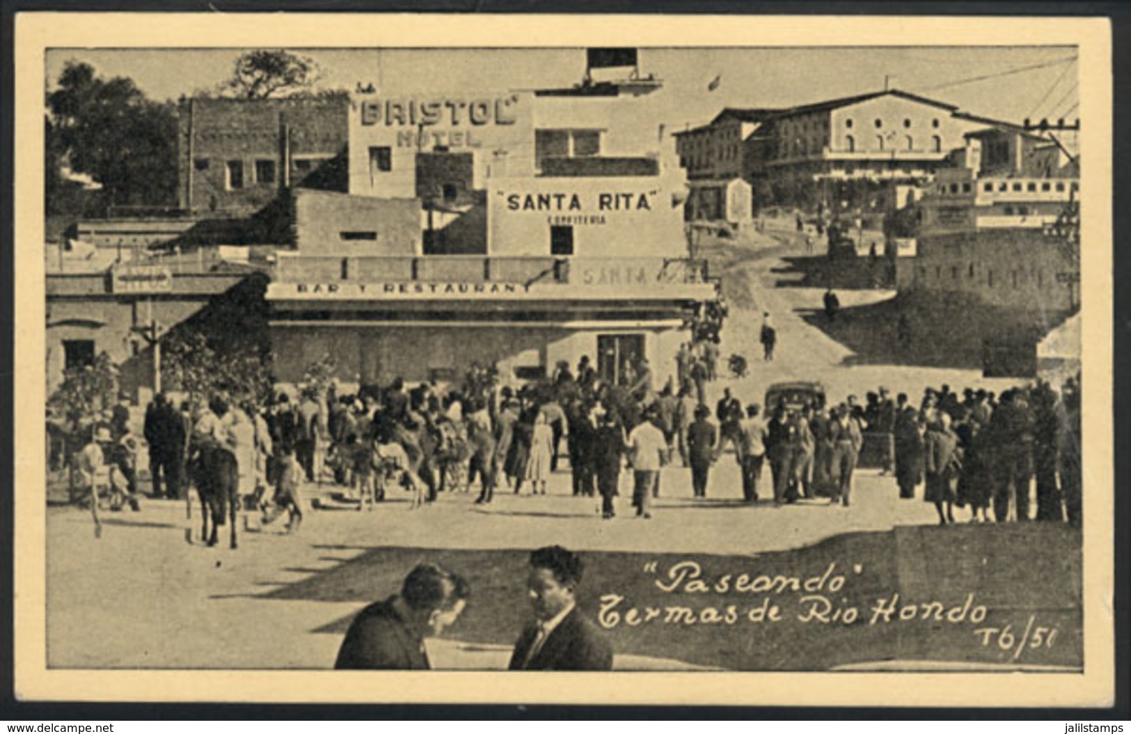 377 ARGENTINA: RIO HONDO: People On A Commercial Street, Used In 1952, VF Quality - Argentine