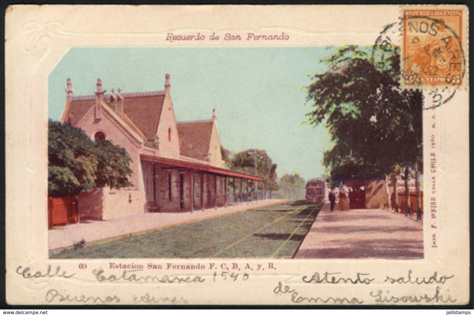 394 ARGENTINA: SAN FERNANDO: Nice View Of Railway Station, Dated 1904, VF - Argentine