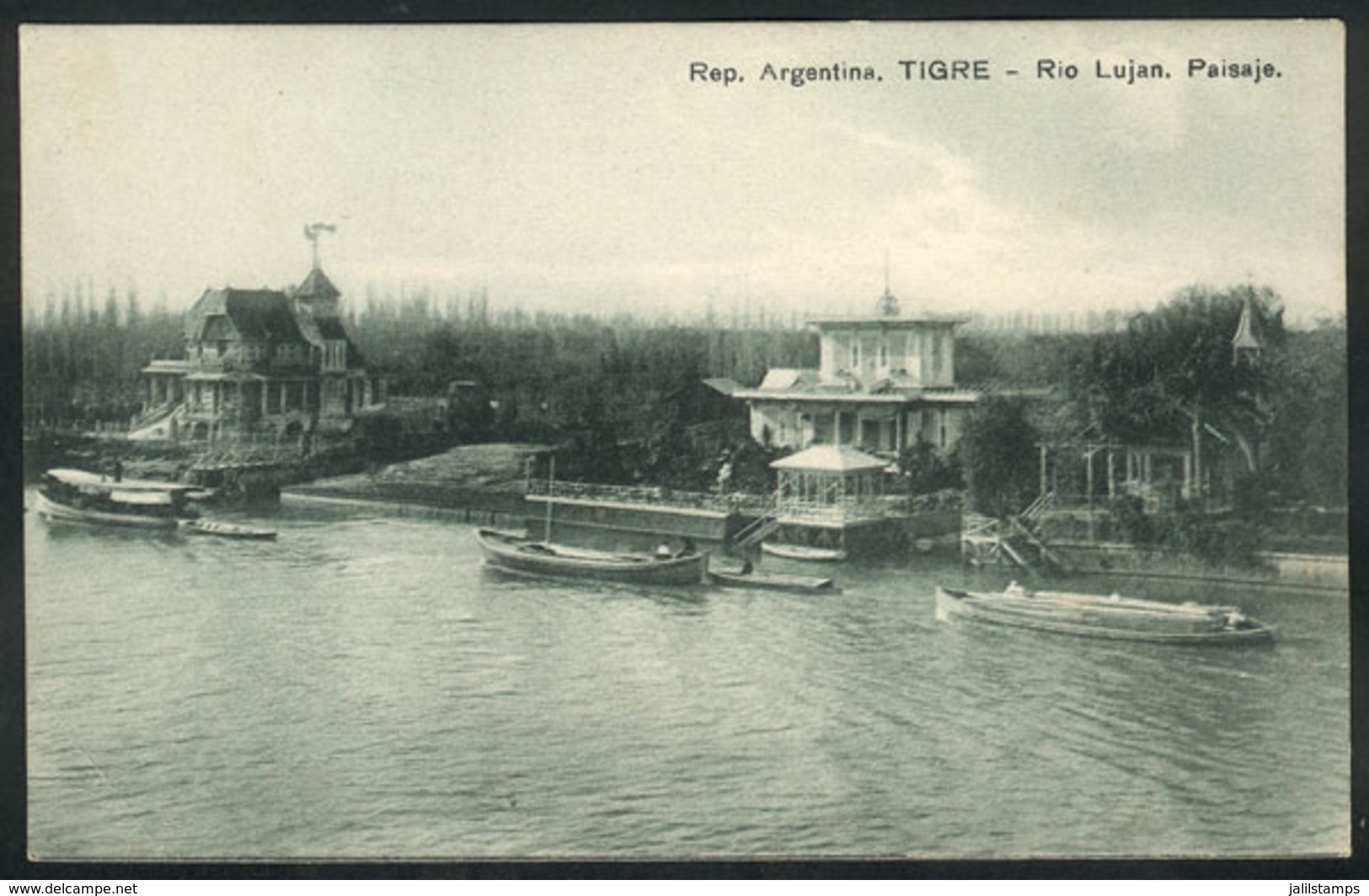 410 ARGENTINA: TIGRE: Boats On The Luján River, Ed. Adolfo Lebar, Used In 1925, VF - Argentine