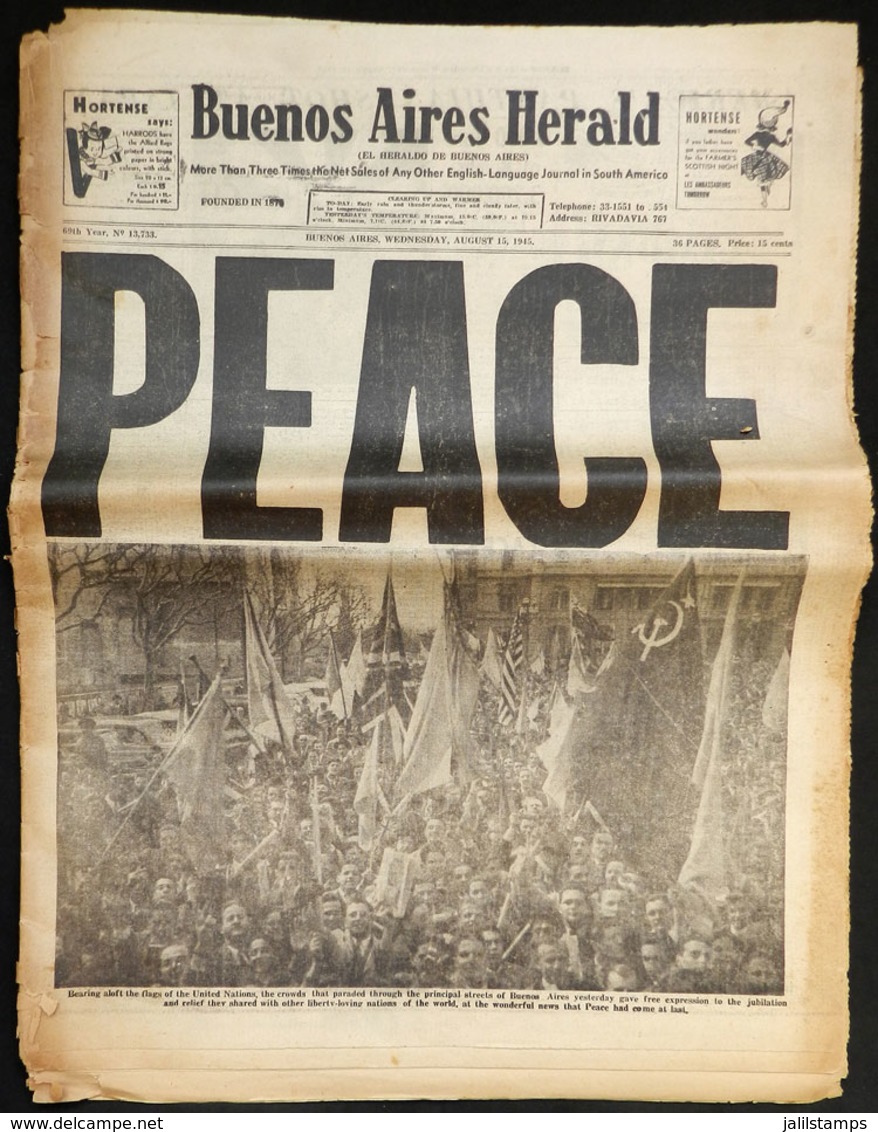 491 ARGENTINA: Newspaper "Buenos Aires Herald", 6 June 1944, 36 Pages, Featuring The End - Sonstige & Ohne Zuordnung