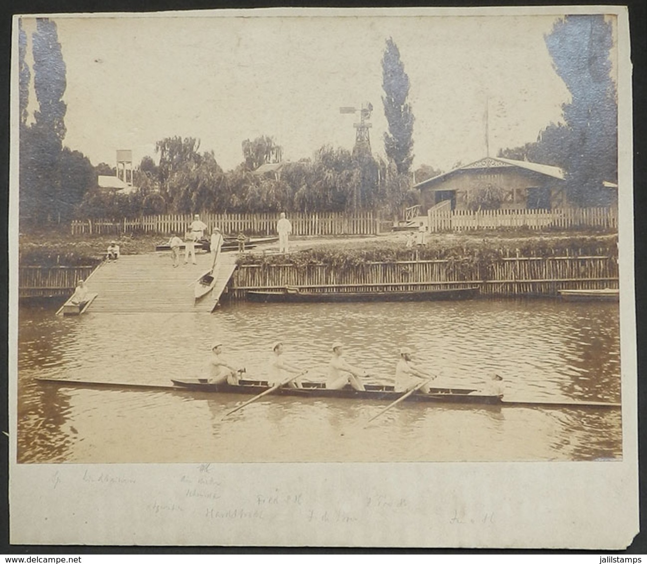 645 ARGENTINA: TIGRE (circa 1900): Club Teutonia, Showing View Of A Rowing Practice, Size - Autres & Non Classés