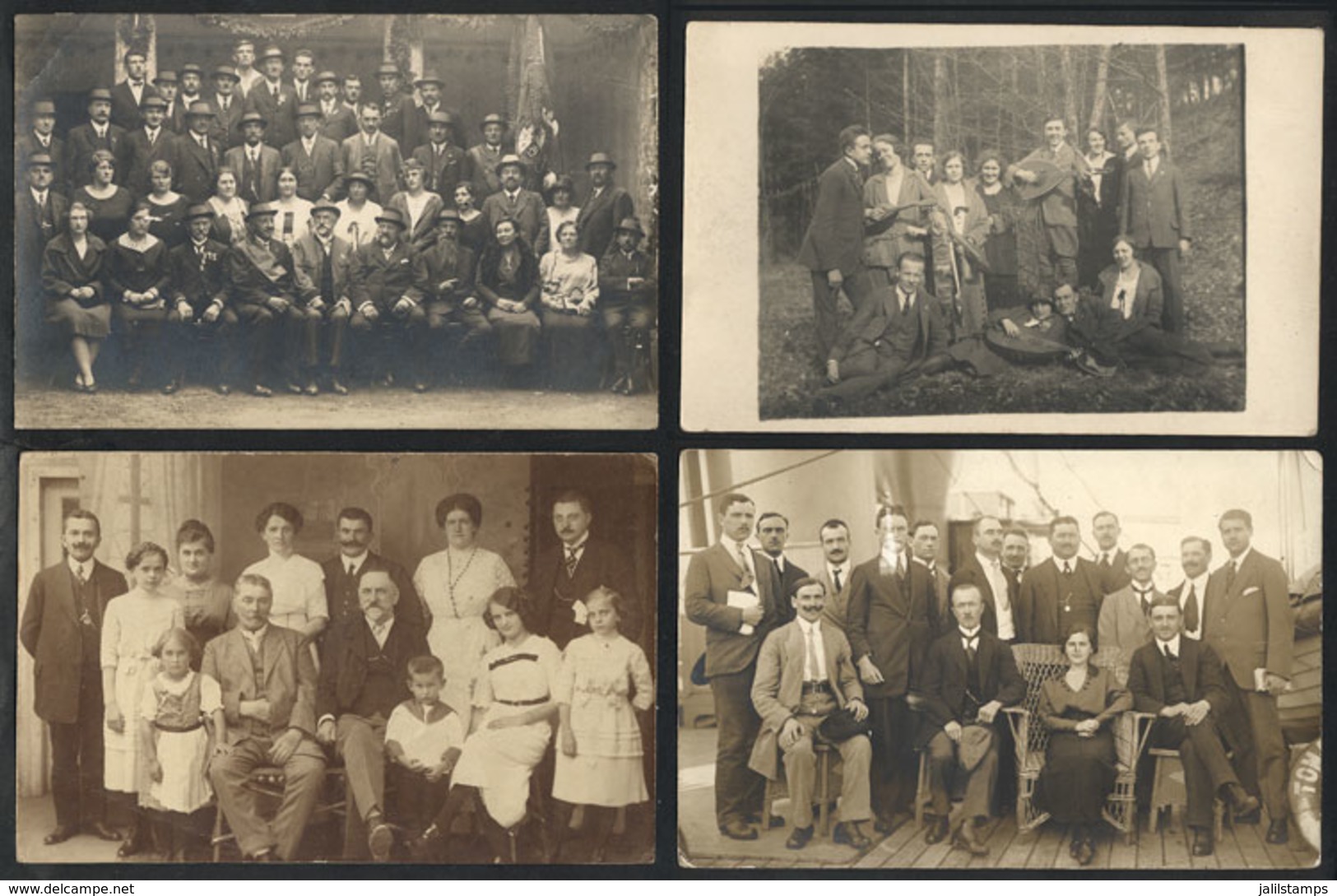 653 AUSTRIA: 4 Old Real Photo PCs Of Austrian Family That Emigrated To Argentina, Surname - Other & Unclassified