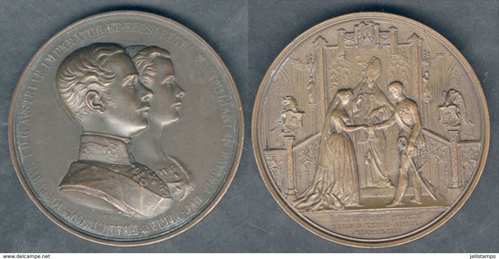 658 AUSTRIA: Medal Commemorating The Wedding Of Franz Joseph I Of Austria And Elizabeth O - Royaux / De Noblesse