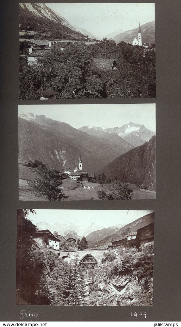 659 AUSTRIA: GRINS, VORARLBERG, ETC: Album With 75 Photos Taken In The Summer Of 1909, Wi - Albums & Collections