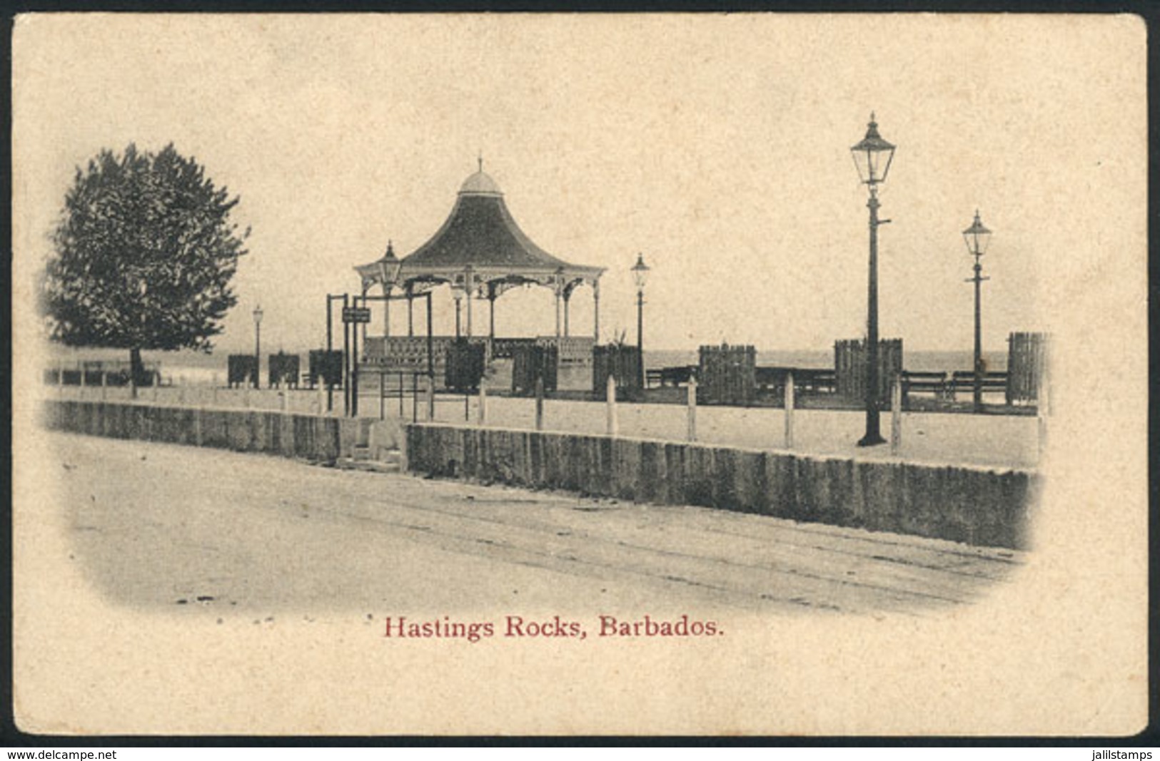 665 BARBADOS: View Of Hastings Rocks, Music Kiosk, VF Quality! - Barbados