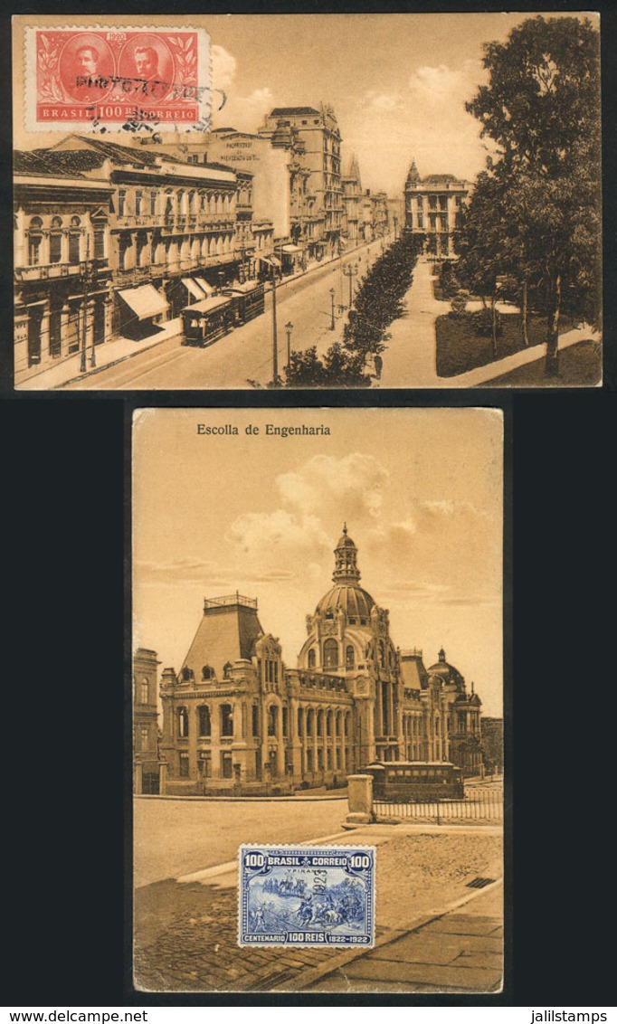 715 BRAZIL: RIO DE JANEIRO: School Of Engineering And Street View With Tram, 2 PCs Used I - Other & Unclassified