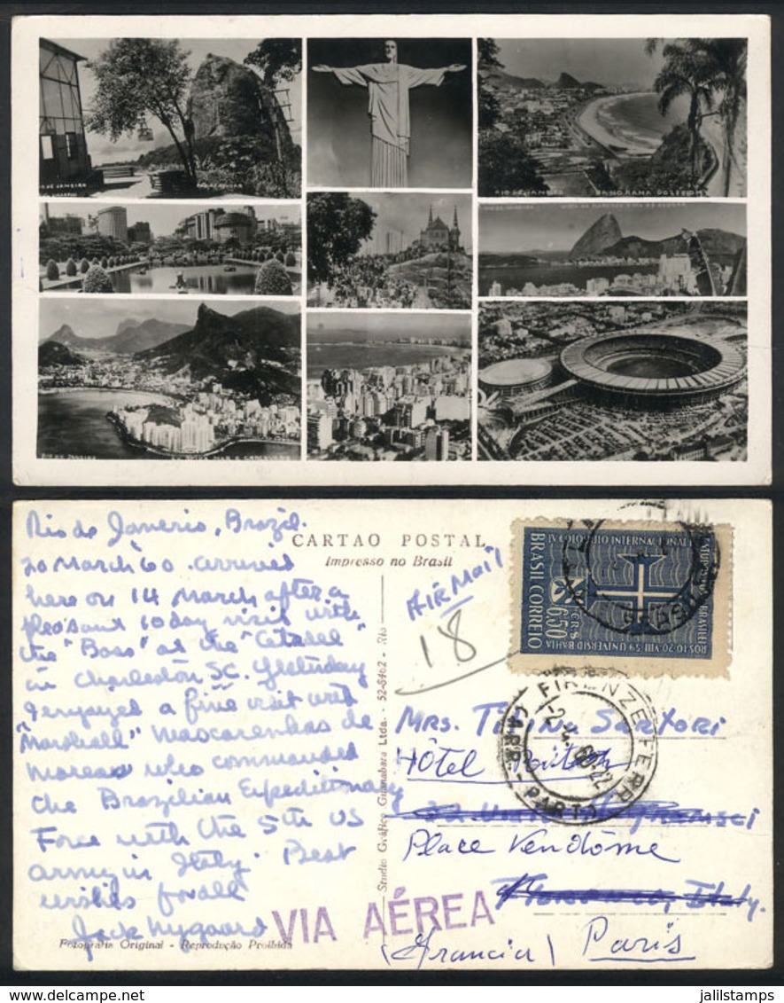 717 BRAZIL: RIO DE JANEIRO: 9 Views, Sent To Paris In 1960, VF Quality - Other & Unclassified